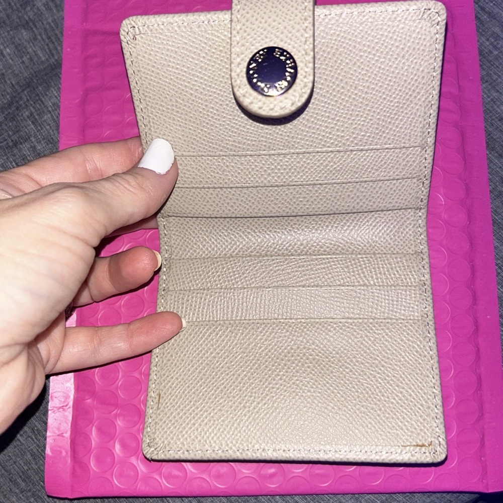 Dooney and Bourke wallet tan/beige with silver hardware, EUC - Picture 3 of 9